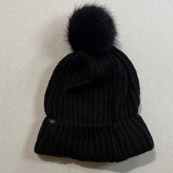 PINK Victoria's Secret Black and Sparkly Gray Beanie Duo - Picture 2 of 7